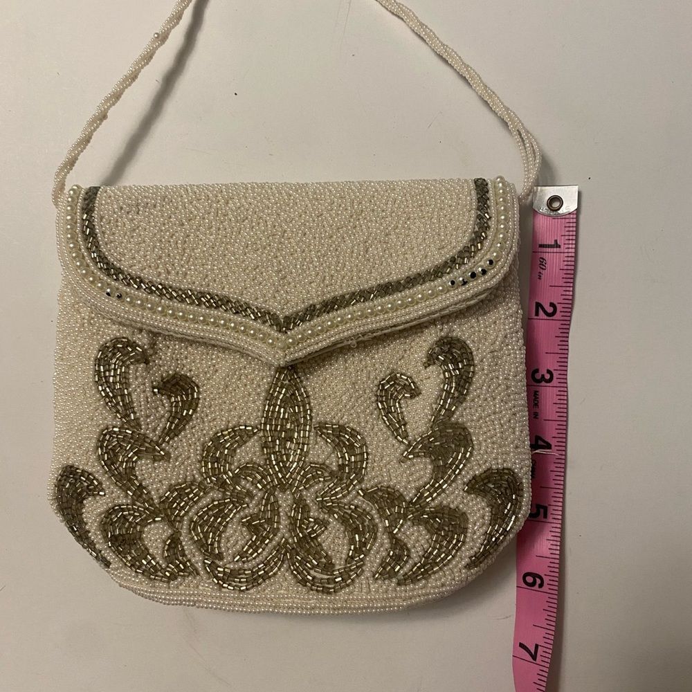 Vintage Inge Christopher White Beaded Purse - Picture 9 of 9